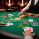 Premium online blackjack table with clearly marked side bet areas, cards, and casino chips, illustrating the excitement of blackjack side bets.